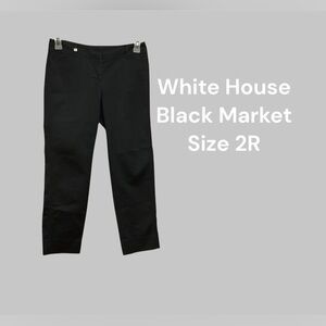 WHITE HOUSE BLACK MARKET SIZE 2R SLIM ANKLE BLACK PANTS GENTLY WORN